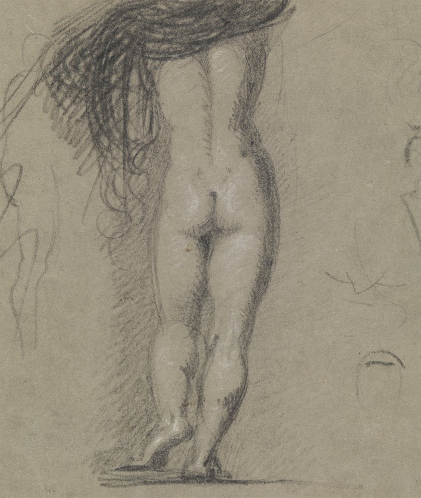 Rear View Study Of A Nude Figure By Benjamin Robert Haydon