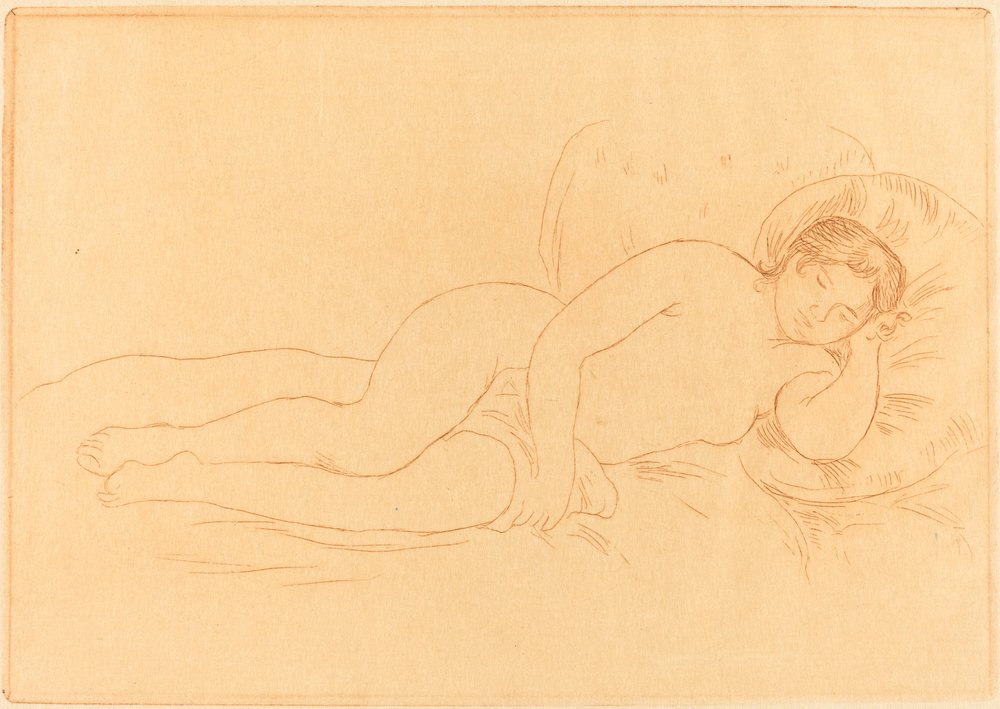Female Nude Reclining By Pierre Auguste Renoir