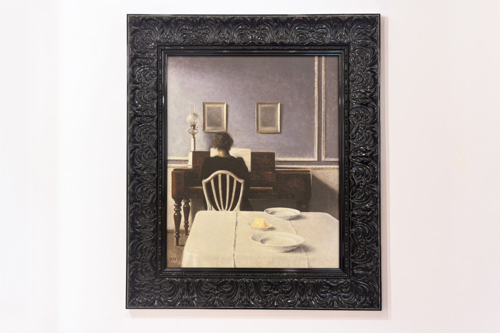 Interior with Young Woman at the Piano - Vilhelm Hammershoi