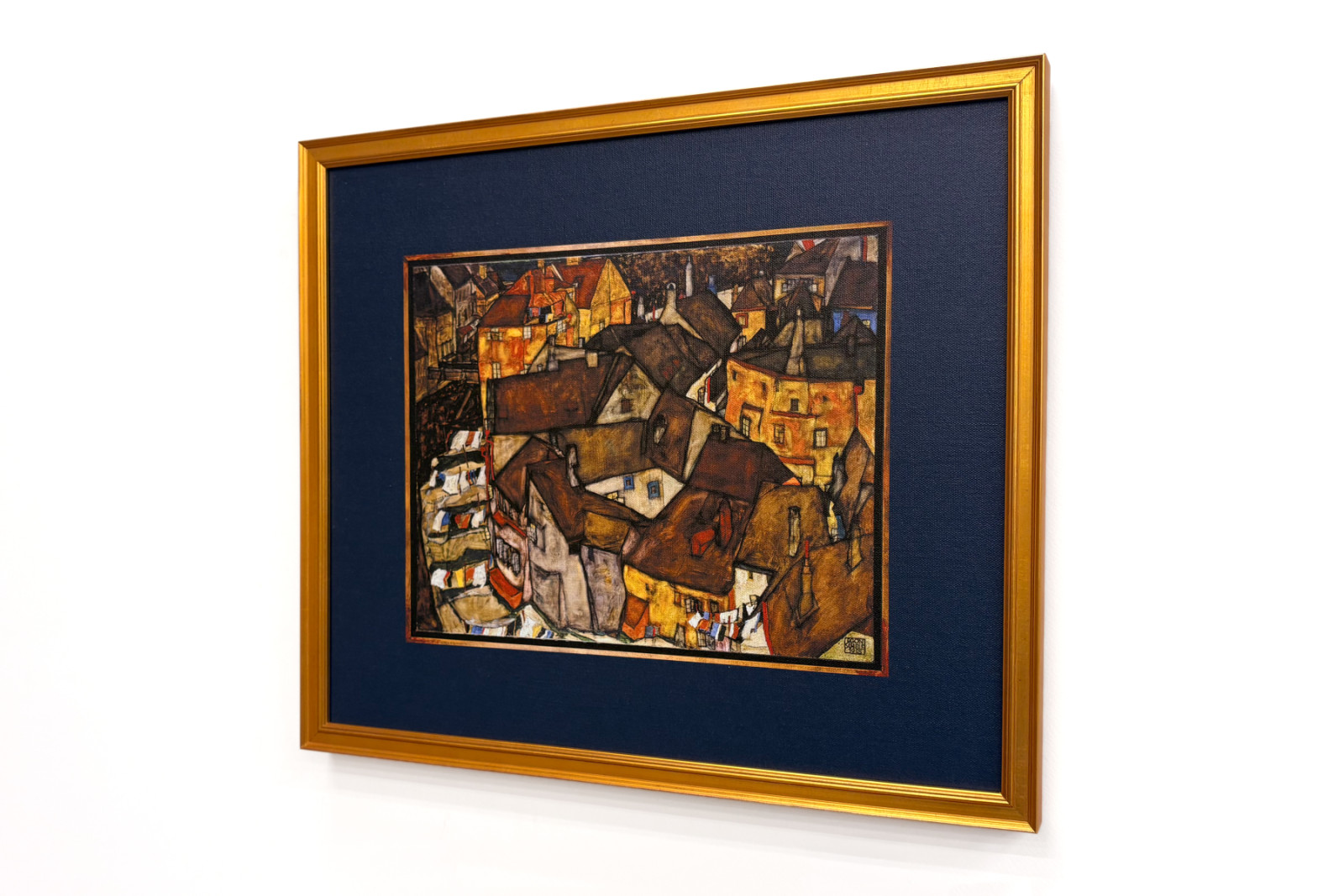 Crescent of Houses, Krumau (now Český Krumlov, Czechoslovakia) - Crescent of Houses, Krumau (The Small City V), by Egon Schiele (1890-1918) - Egon Schiele