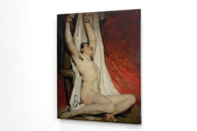 Male Nude, with Arms Up-Stretched
