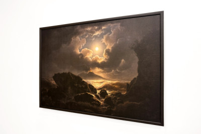 Gale in the Gulf of Naples at moonlight - Joseph Rebell