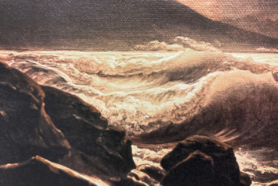 Gale in the Gulf of Naples at moonlight