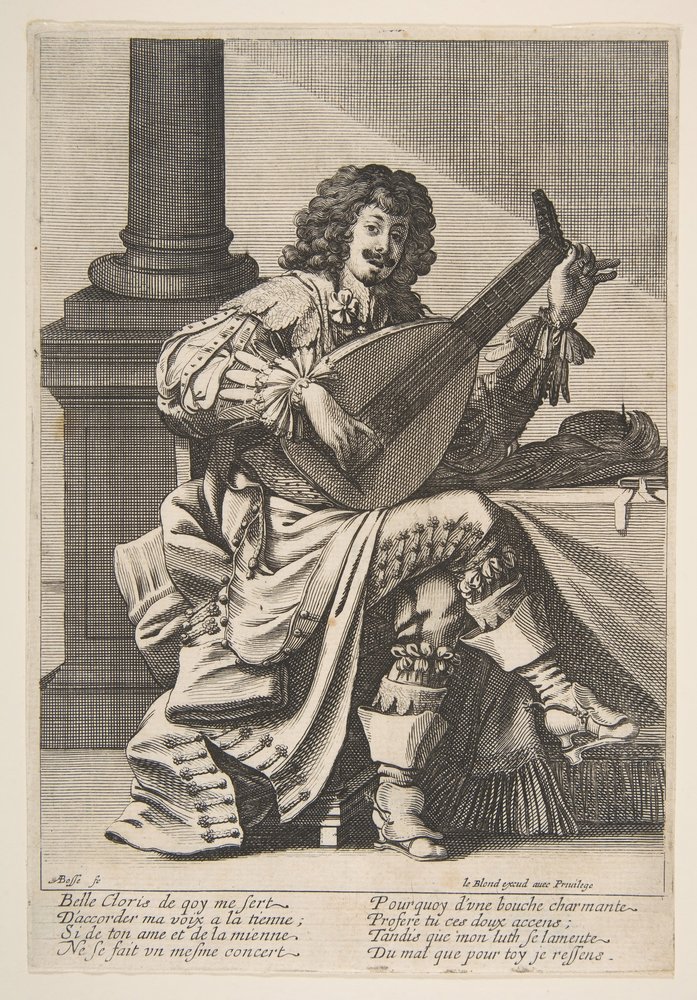 Man Singing and Playing a Lute by Abraham Bosse
