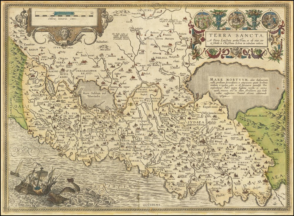 1584 Map - Terra Sancta by Abraham Ortelius: Fine art print