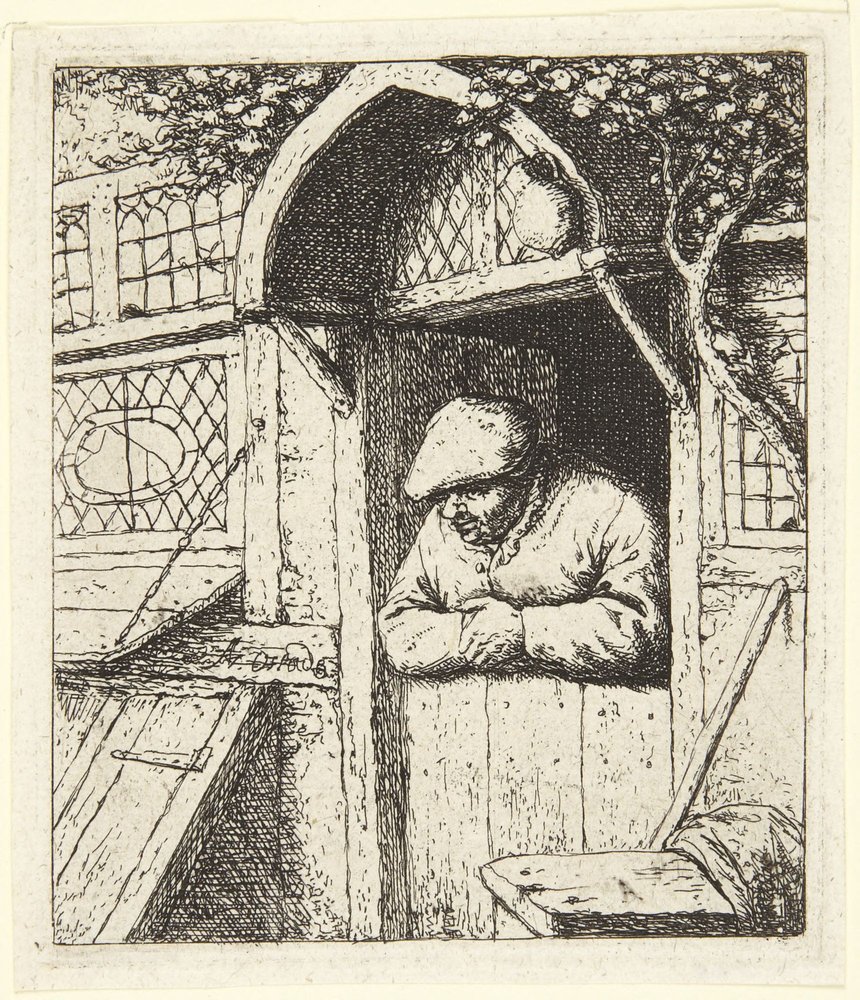 Peasant Leaning on His Doorway by Adriaen van Ostade