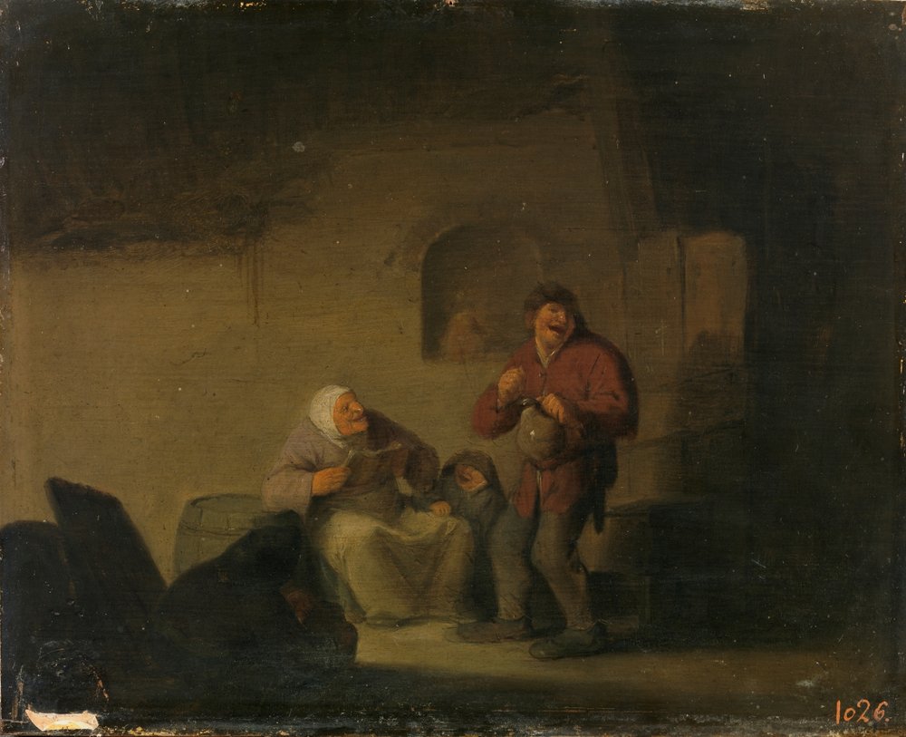 Two Peasants and a Woman Singing by Adriaen van Ostade
