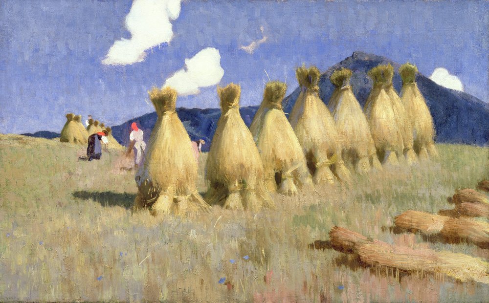 Seven Cornstooks in Upper Hungary by Adrian Scott Stokes