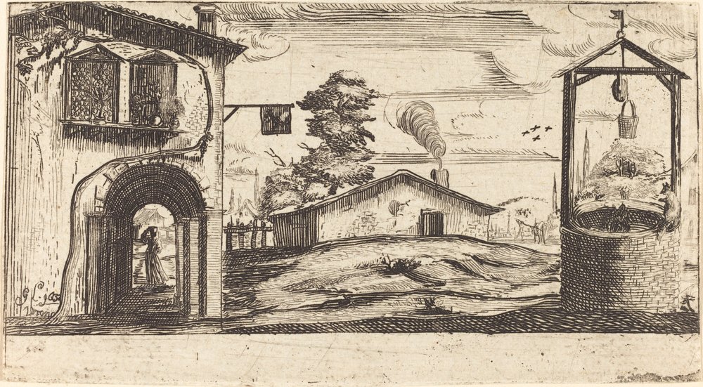 Landscape with a Well by After Jacques Callot