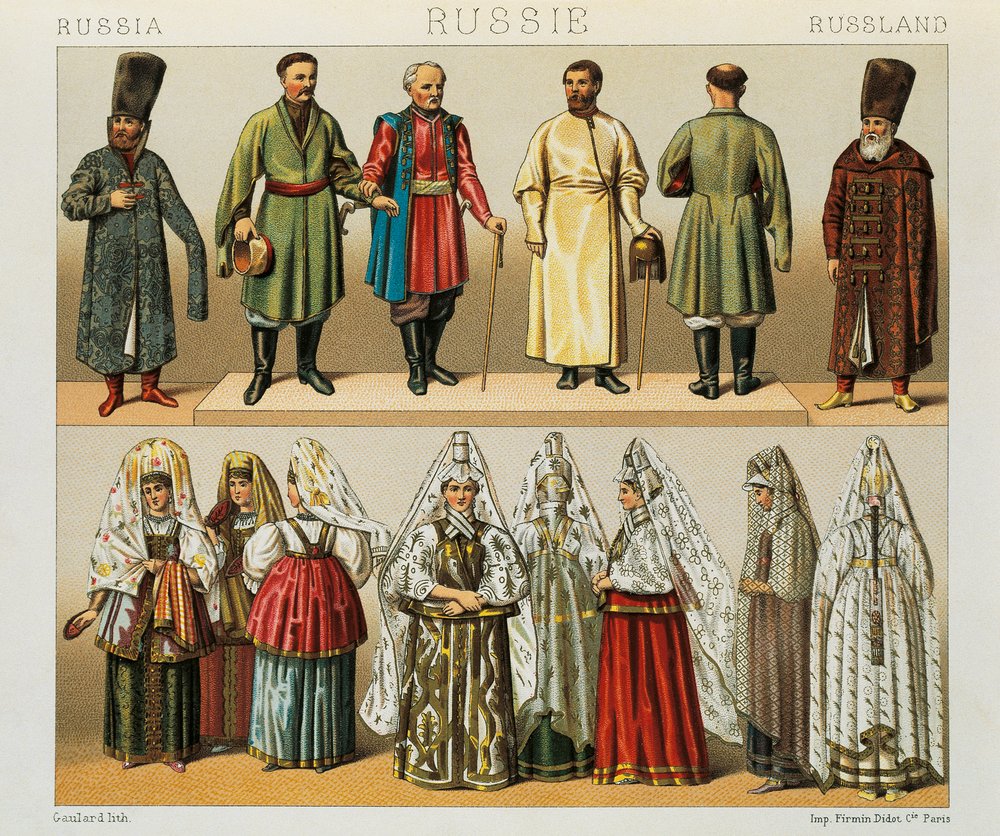 Historical Dress of the Russian People, Illustration from The