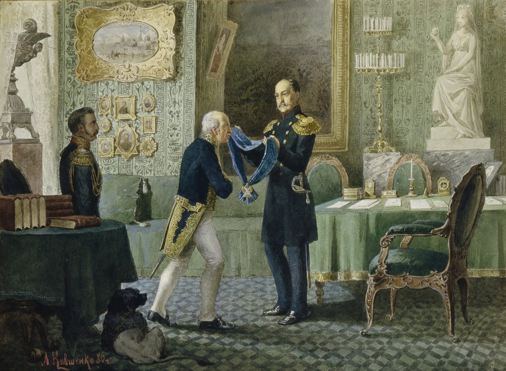 Emperor Nicholas I Awards the Blue Riband of the Order of St. Andrew to ...