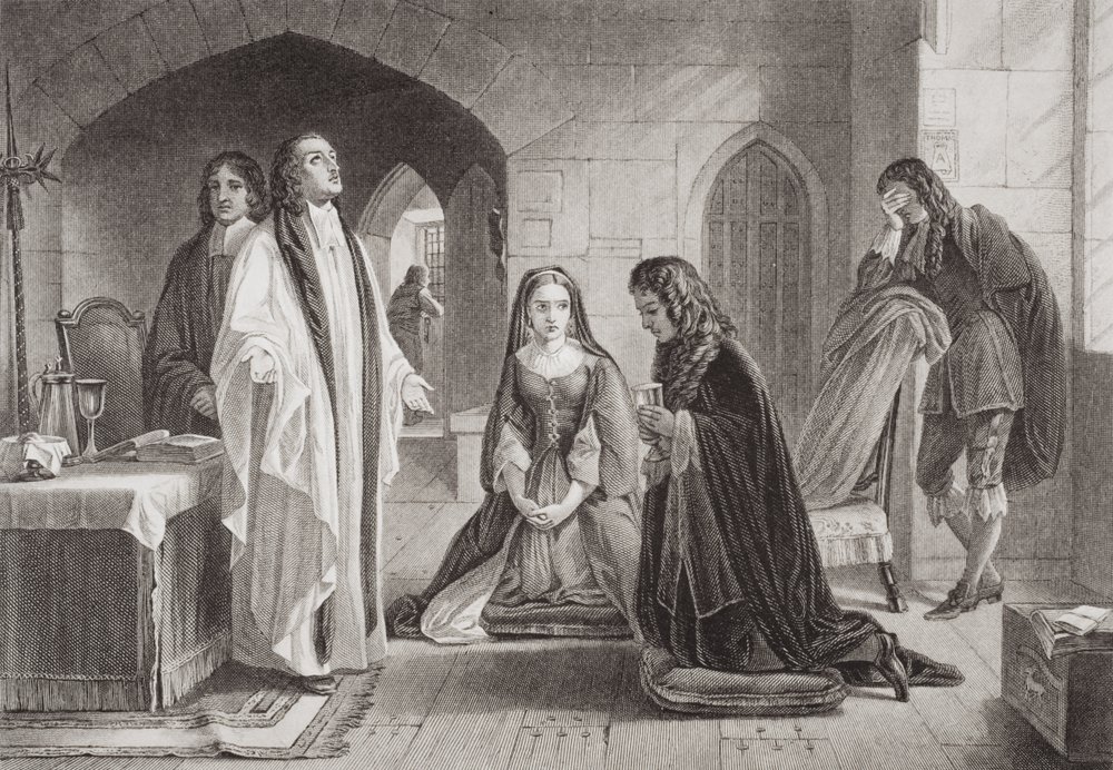 Lord William Russell receiving the sacrament prior to his execution on ...