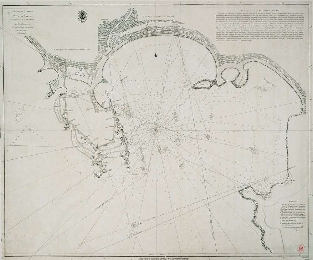 Chart of the harbour of Point de Galle. Surveyed in January and March ...