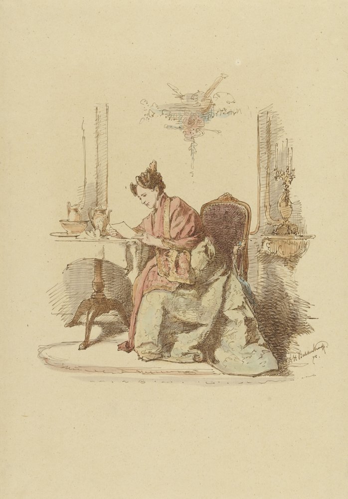 Woman Reading a Letter at a Table by Alexander Hugo Bakker-Korff
