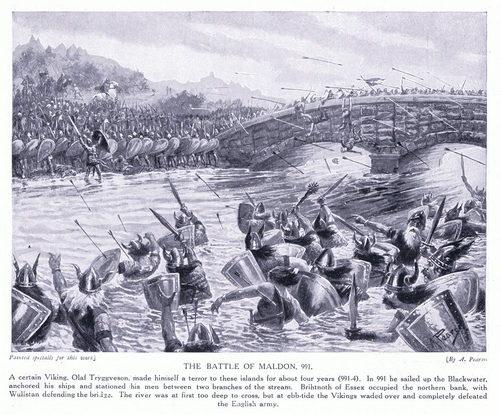 The Battle of Malden AD991, 1920s by Alfred Pearse