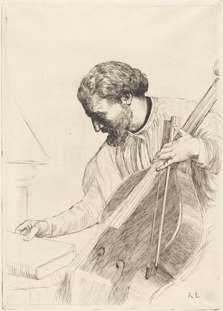 The Bass Player by Alphonse Legros