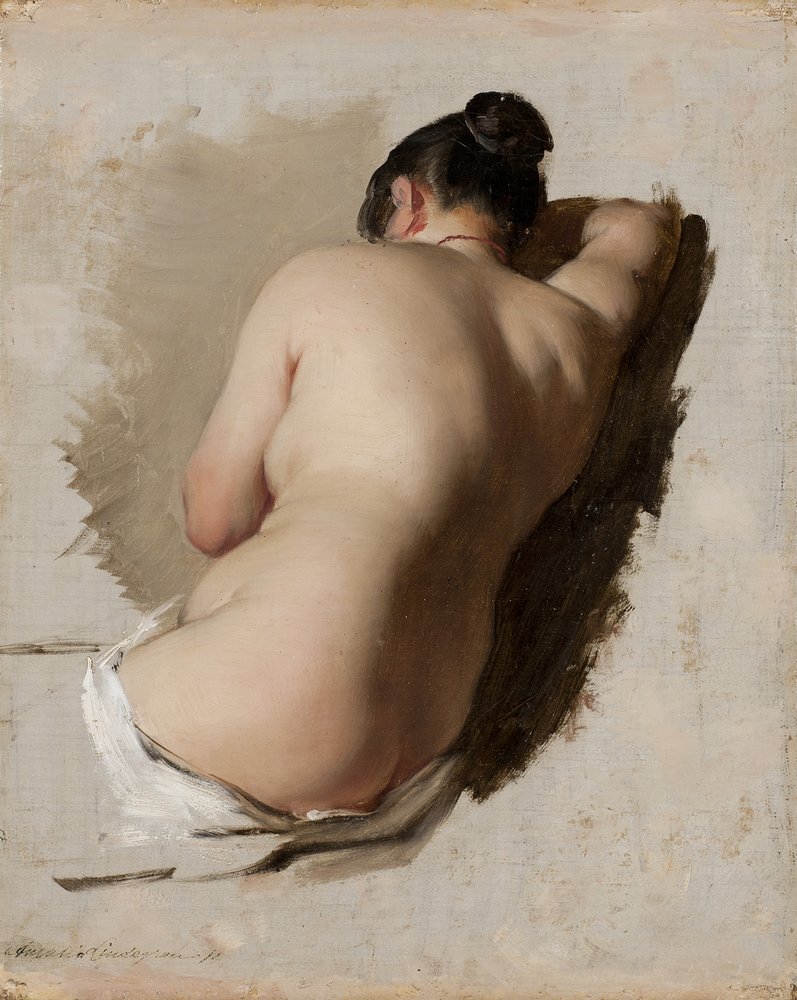 Study of a Nude, c.1850 by Amalia Lindegren