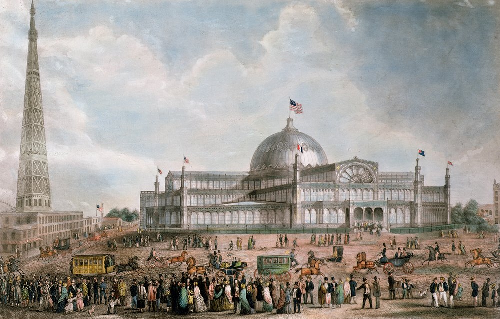 Exterior View of the New York Crystal Palace, 1853 by American School