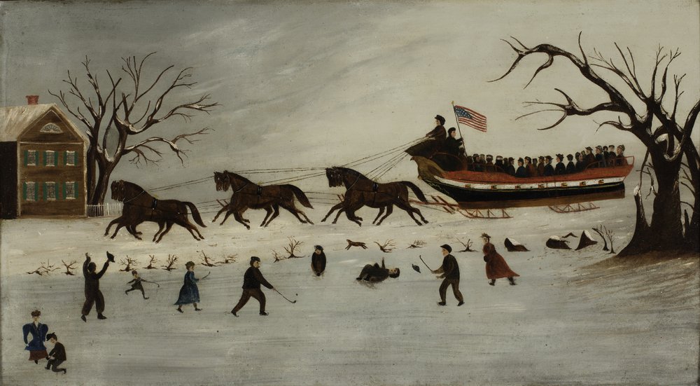 The Suffragettes Taking a Sleigh Ride by American School