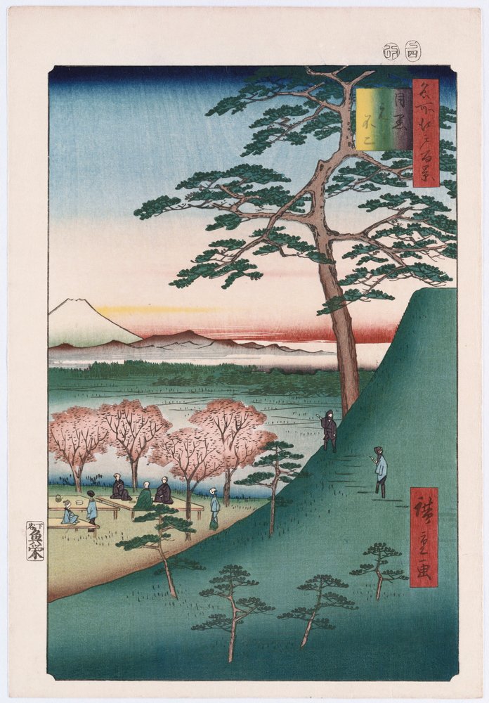 Original Fuji, Meguro, from the Series One Hundred Views of Famous ...