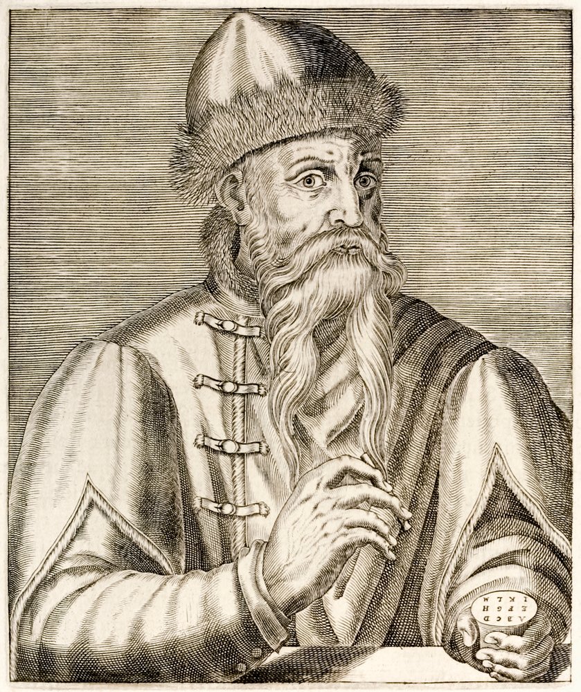 Johannes Gutenberg 銅版画 1584年 Johannes Gutenberg: German inventor whose invention of the movable