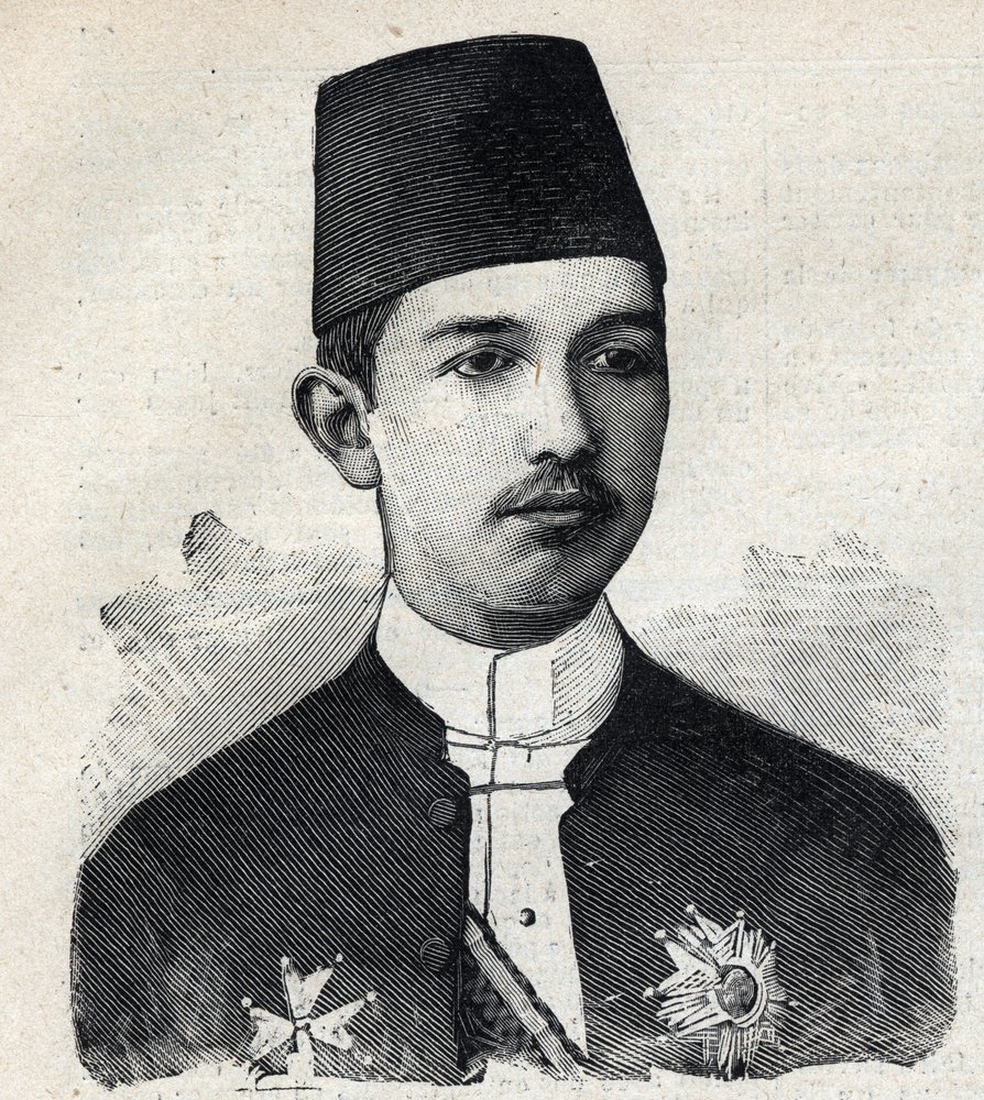 Portrait of Abbas II Pasha (1874-1944), Vice King of Egypt. Engraving ...