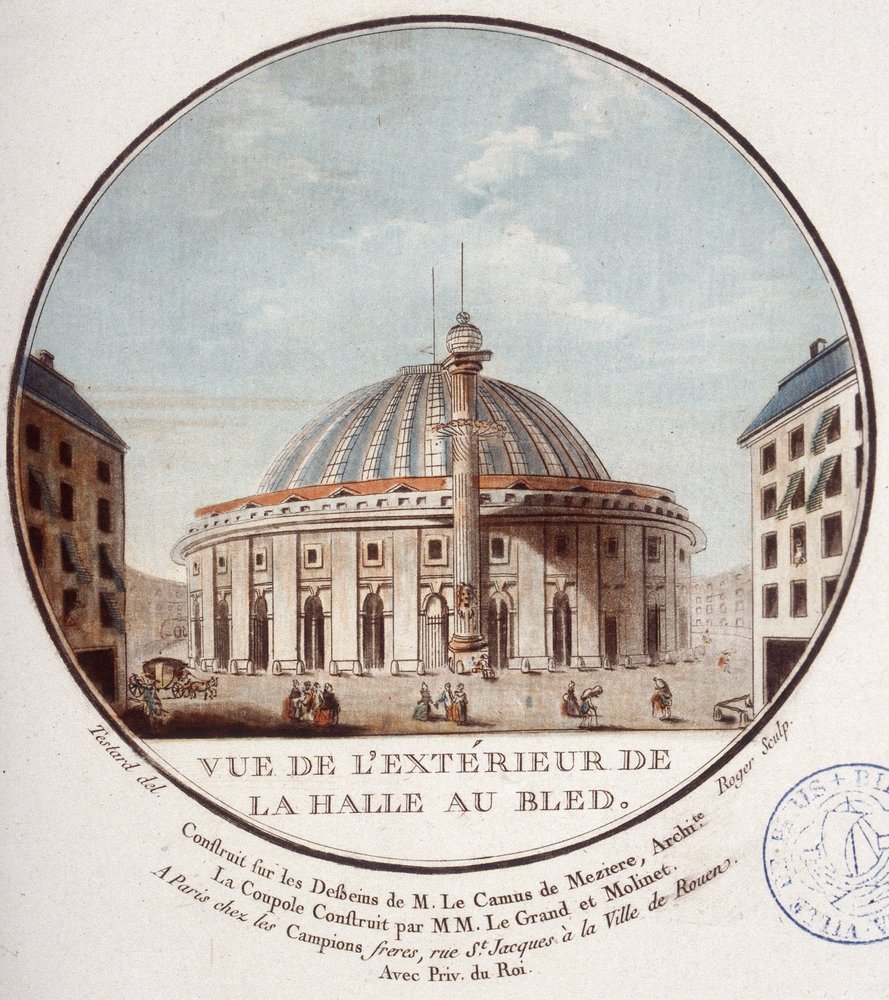 View of the Outside of the Wheat Market, Paris Built by Le Camus de Mézières Between 1763 and 1766, Today the Stock Exchange in Paris by Antoine Louis Francois Sergent-Marceau