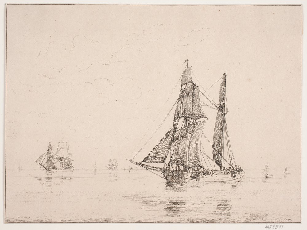 A Kuff in Calm Weather by Anton Melbye