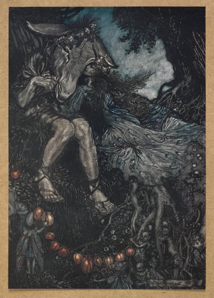 Bottom and Titania. A scene from 'A Midsummer Night's Dream