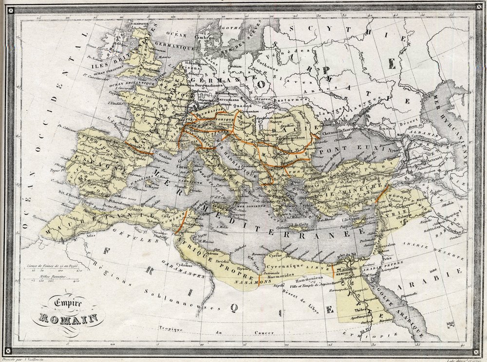 Geographic map of the Roman Empire. In 'Universal Atlas of Ancient and ...