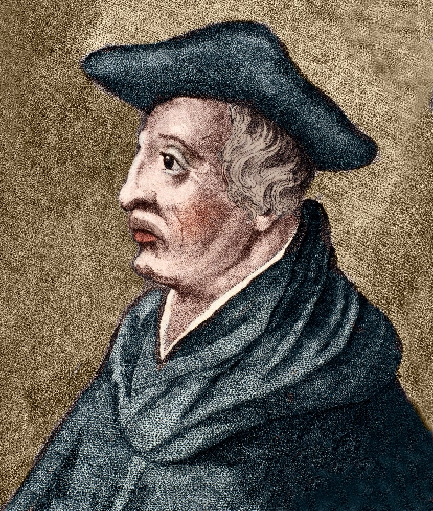 Roger Bacon - English philosopher and scientist - colored engraving