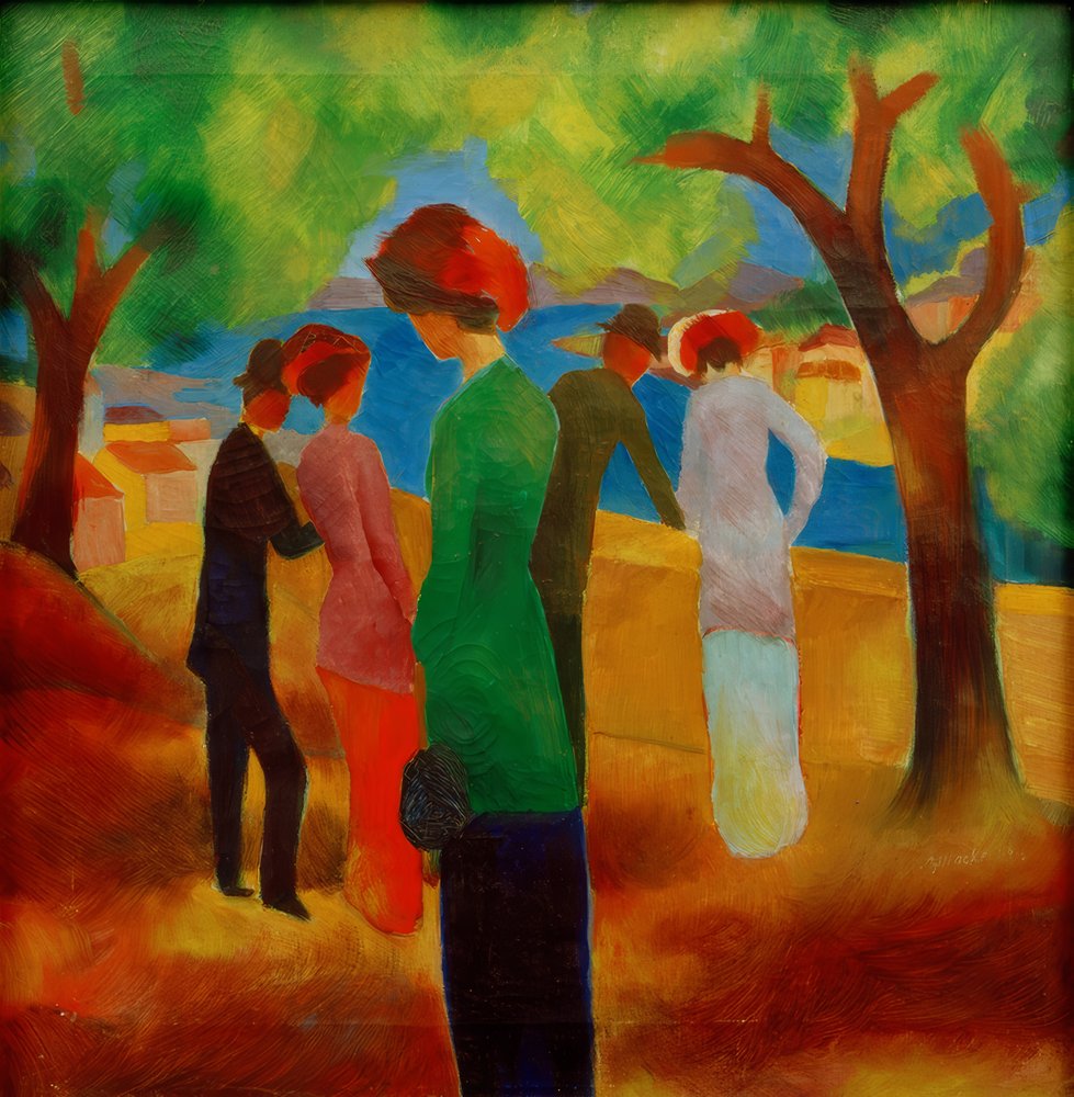 Lady in a Green Jacket by August Macke