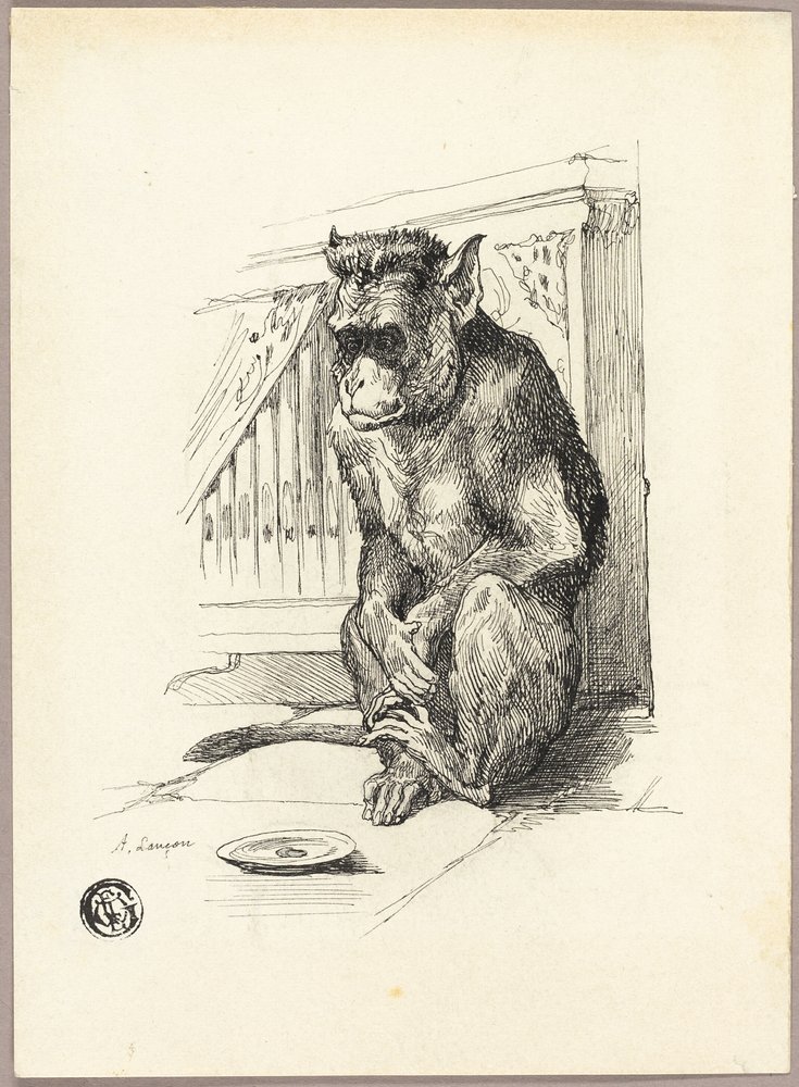 Begging Monkey by Auguste Andre Lancon