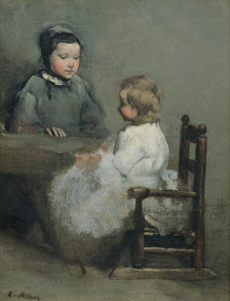 The Two Sisters by Auguste Theodule Ribot: Fine art print
