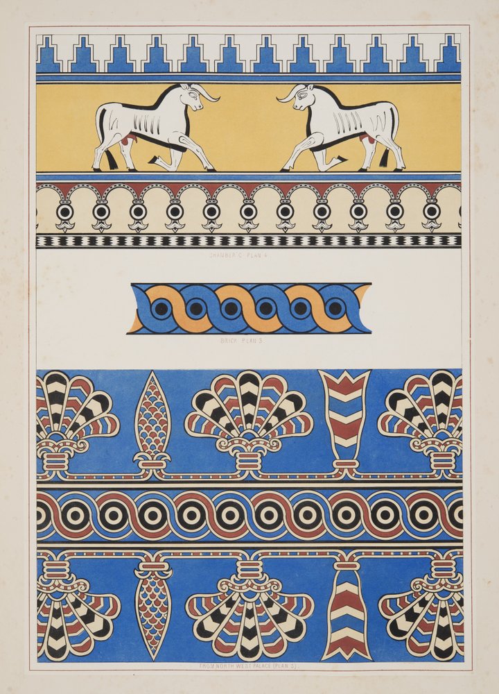 Painted Ornaments from Nimroud, from Monuments of Nineveh by Austen Henry Layard