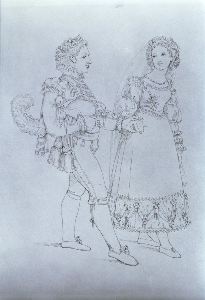 Costume designs for Figaro and Susanna from the opera 