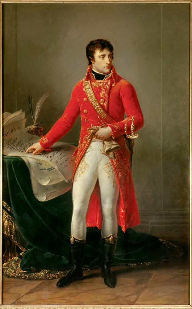 Full-length portrait of Napoleon Bonaparte as First Consul (1769-1821). Painting by Antoine Jean Gros (1771-1835). 1802. Paris, Museum of the Legion of Honour by Baron Antoine Jean Gros