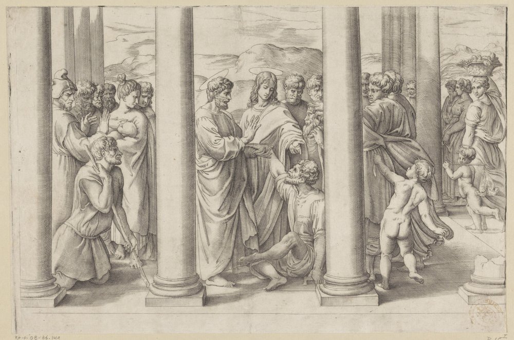 Saint Peter and John Healing a Lame Man in a Temple