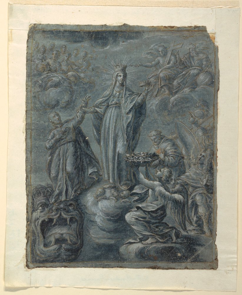 Drawing, Recto: Coronation of the Virgin, ca. 1630 by Belisario Corenzio