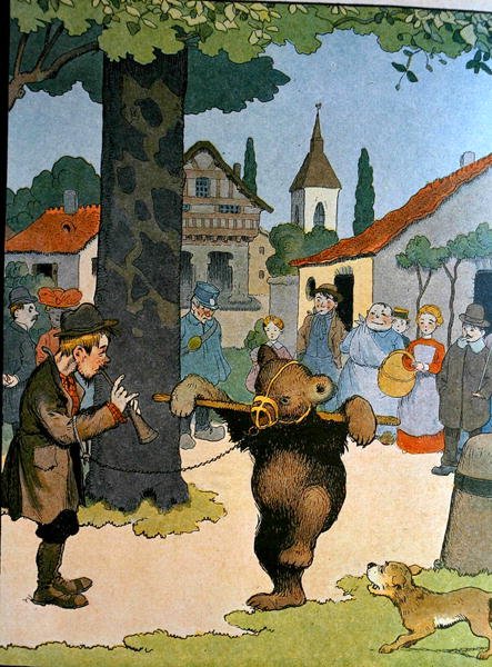 The Bear Leader, Illustration from 'Le Buffon de Benjamin Rabier'
