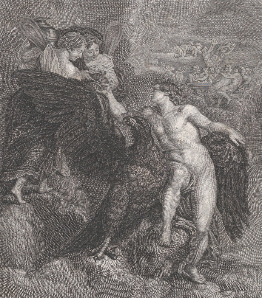 rape hebe Ganymede, Leaning on an Eagle, Receiving the Cup from Hebe
