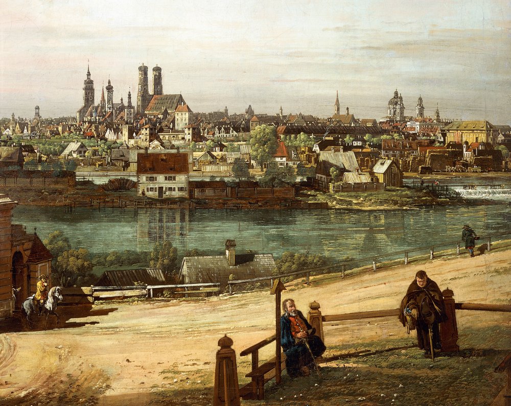 View of Munich from Haidhausen with the River Isar in the Centre (detail) by Bernardo Bellotto