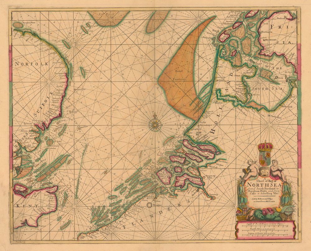 A chart of the North Sea from South Foreland to Burnham Flatts, and ...