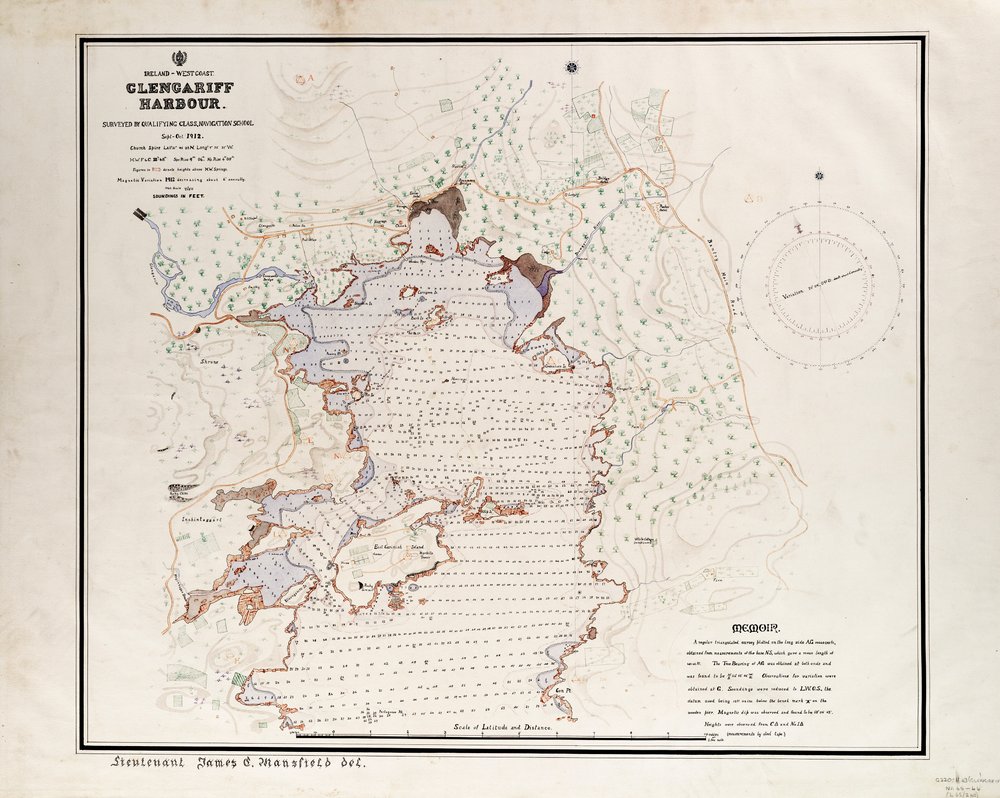 Ireland - West Coast, Glengariff Harbour. Surveyed by Qualifying Class, Navigation School Sept - Oct 1912. by British School