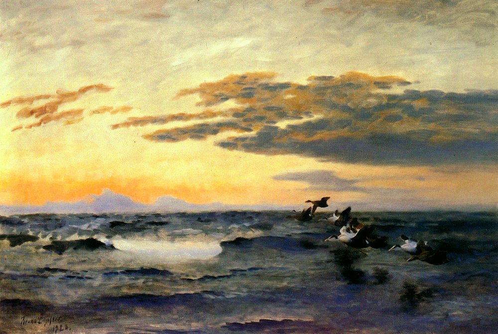 Eiders at Sunrise by Bruno Andreas Liljefors