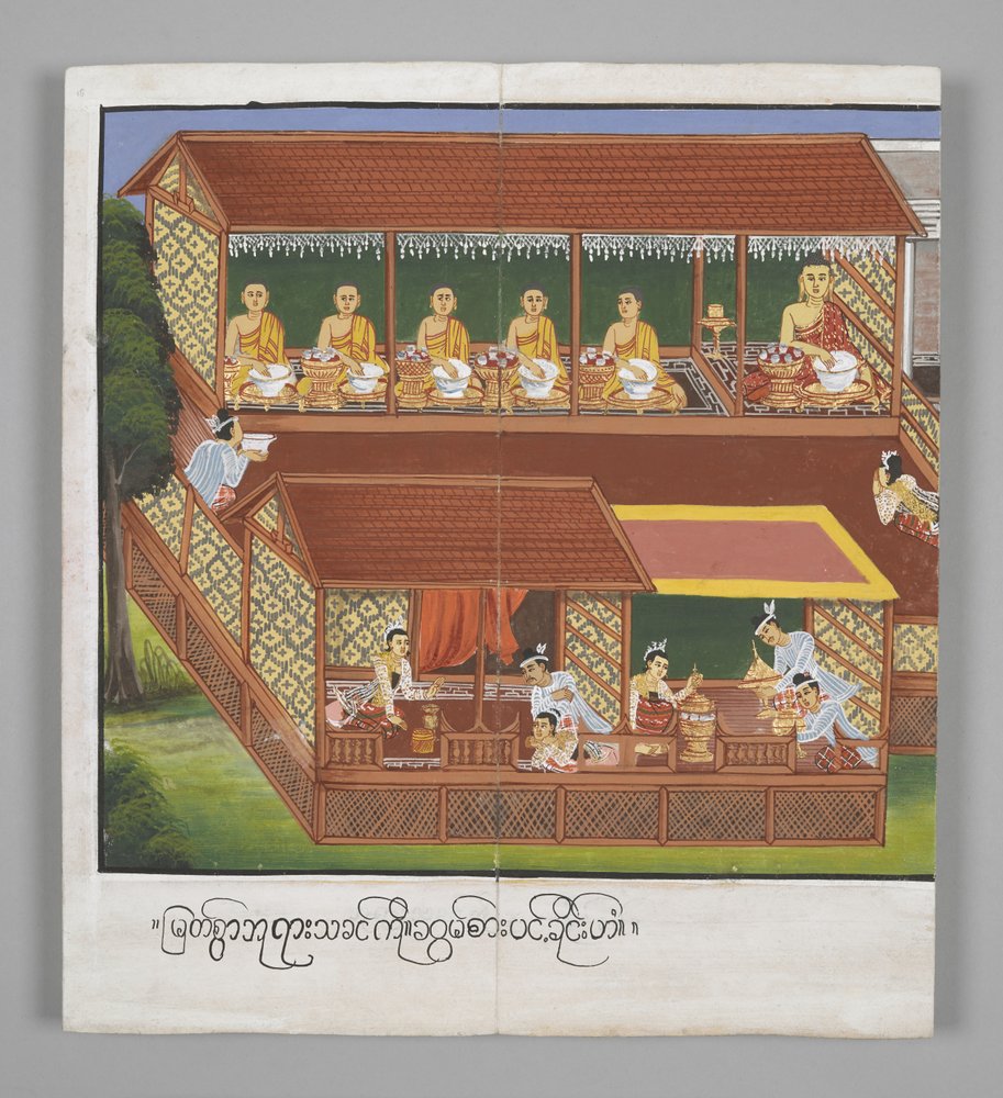 Monks with bowls, Scenes from the Life of Buddha