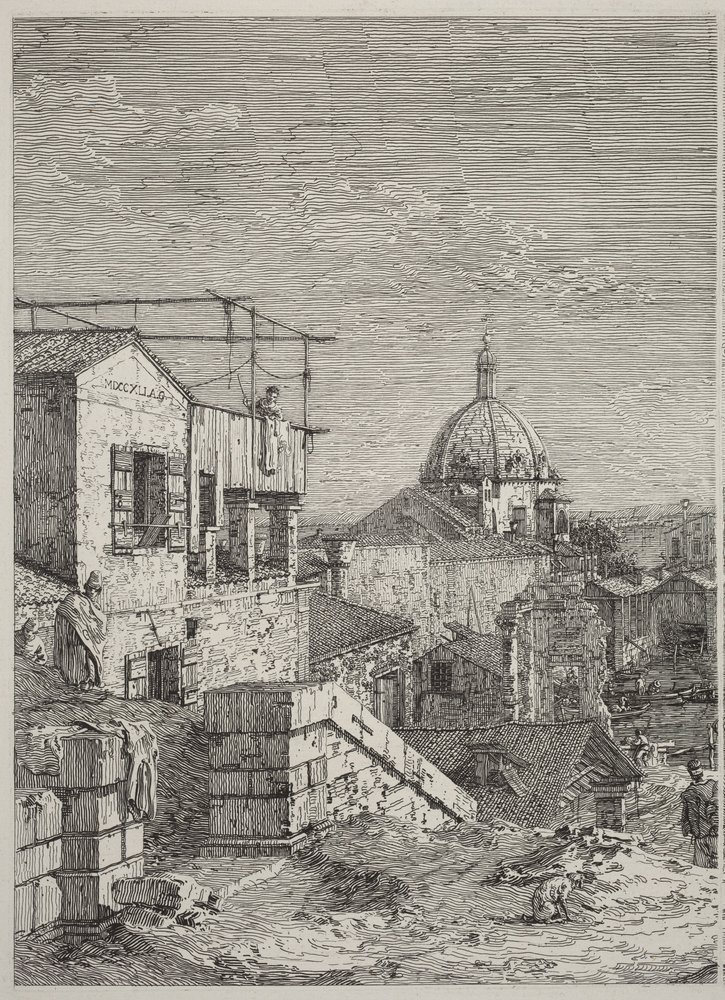 The House with the Inscription [left] by Canaletto