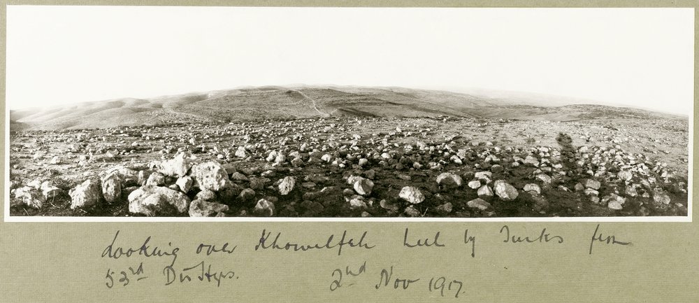 Looking over Khuwelfeh held by Turks, 2nd November 1917 by Capt. Arthur Rhodes