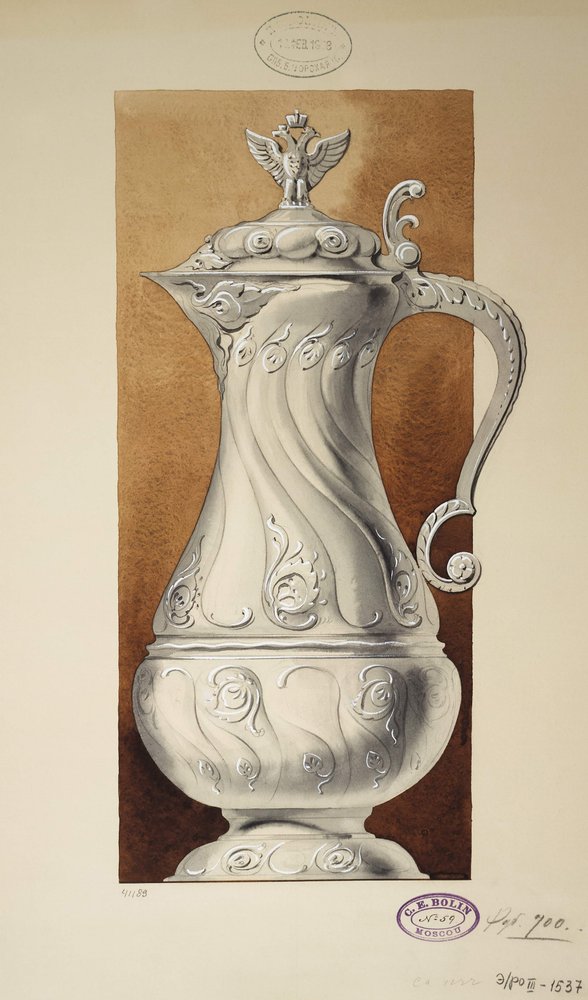 Design of a Wine Jug (Series: The Dowry of Grand Princess Maria Pavlovna) by Carl Edvard Bolin company