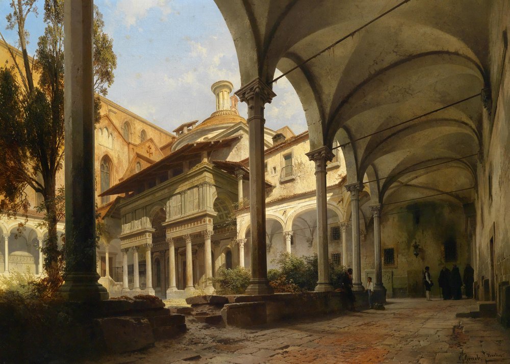 Courtyard with Pazzi Chapel by Carl Graeb
